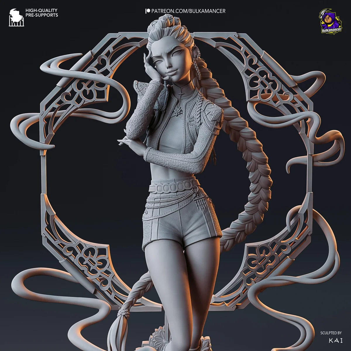 Rumi Huntrix Idol - KPop Demon Hunters Netflix Unpainted Resin Figurine Kit - 1/8 Scale 243mm 9.6in - 3D Printed Statue Fan Art — 10/10