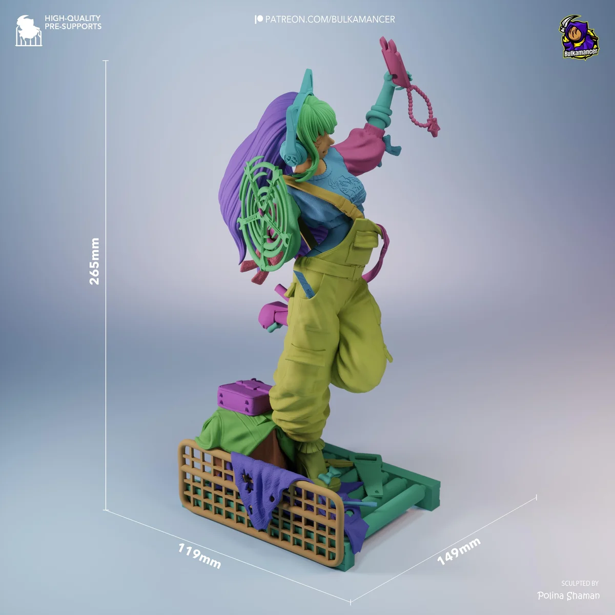 Safie Industrial Workshop Catgirl - Anime Mechanic Figurine Kit - 1/8 Scale 265mm 10.4in - 3D Printed Resin Statue — 2/10