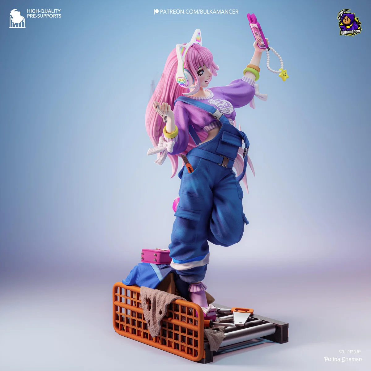 Safie Industrial Workshop Catgirl - Anime Mechanic Figurine Kit - 1/8 Scale 265mm 10.4in - 3D Printed Resin Statue — 10/10