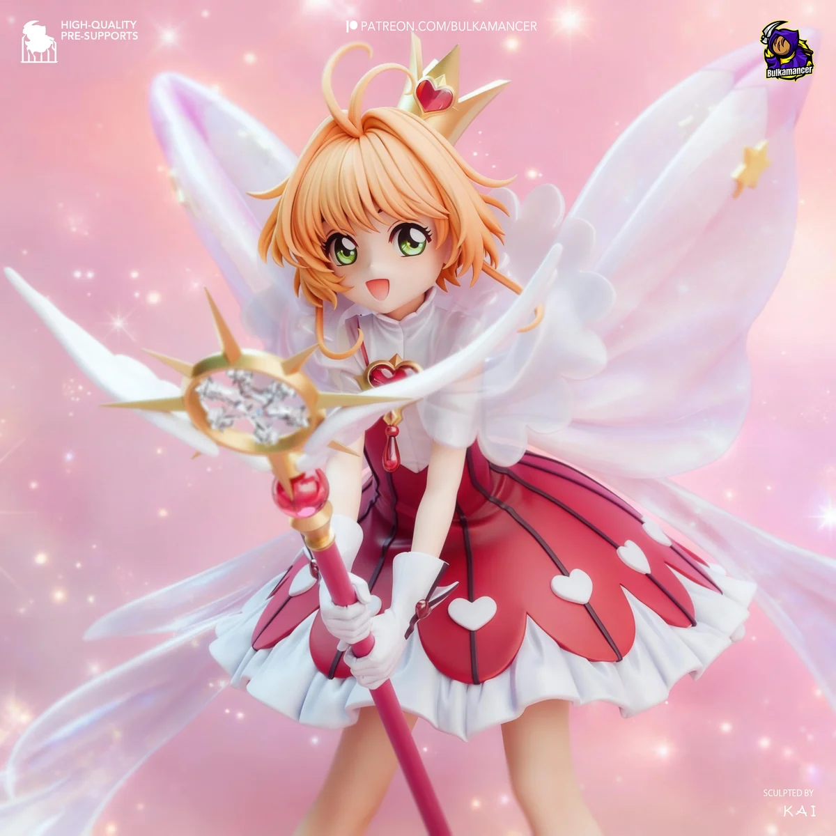 Sakura Kinomoto Magical Girl Anime - Cardcaptor Sakura Clamp Unpainted Resin Figurine Kit - 1/8 Scale 274mm 10.8in - 3D Printed Statue — 4/10