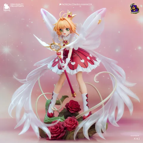 Sakura Kinomoto Magical Girl Anime - Cardcaptor Sakura Clamp Unpainted Resin Figurine Kit - 1/8 Scale 274mm 10.8in - 3D Printed Statue