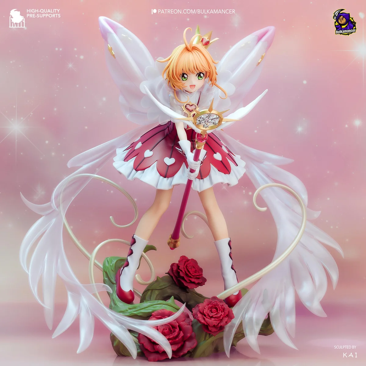 Sakura Kinomoto Magical Girl Anime - Cardcaptor Sakura Clamp Unpainted Resin Figurine Kit - 1/8 Scale 274mm 10.8in - 3D Printed Statue — 5/10