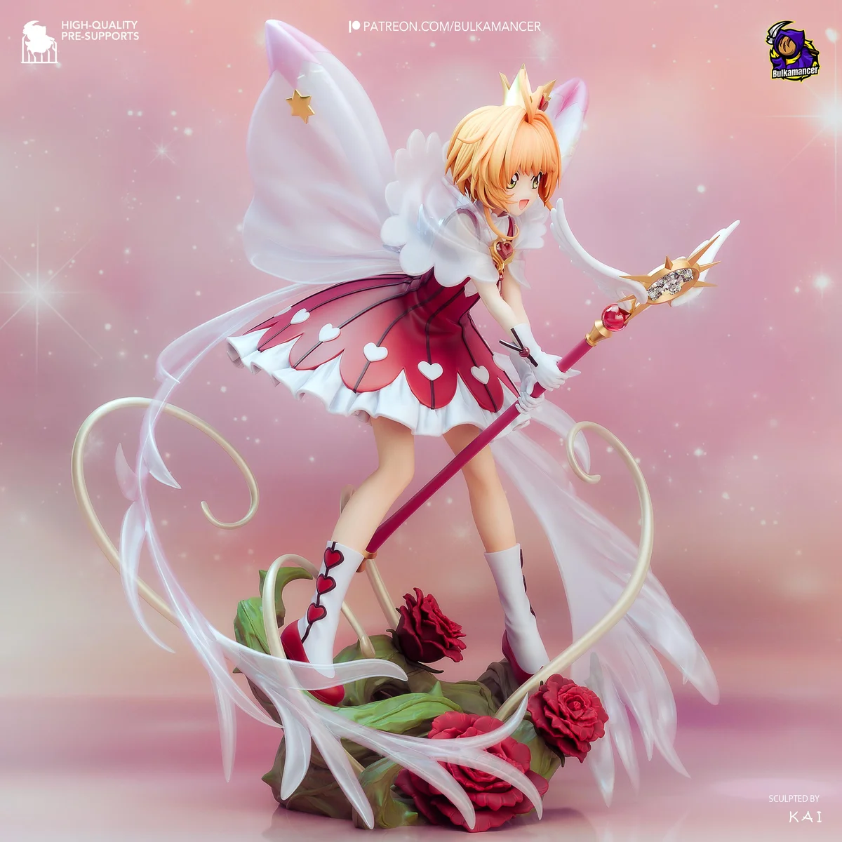 Sakura Kinomoto Magical Girl Anime - Cardcaptor Sakura Clamp Unpainted Resin Figurine Kit - 1/8 Scale 274mm 10.8in - 3D Printed Statue — 6/10
