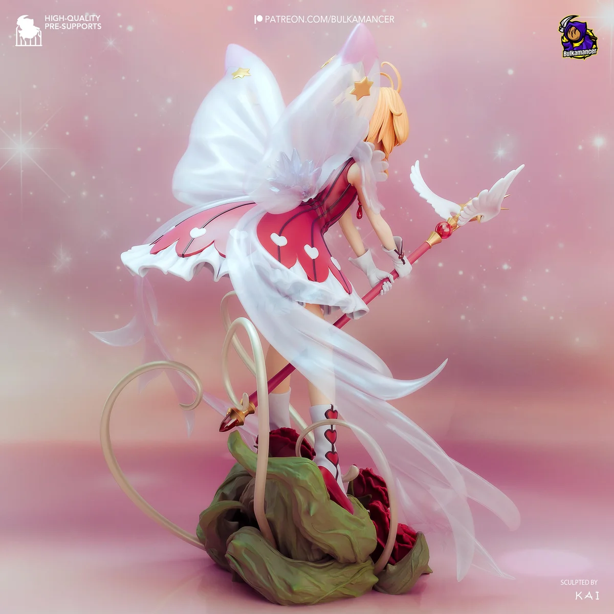 Sakura Kinomoto Magical Girl Anime - Cardcaptor Sakura Clamp Unpainted Resin Figurine Kit - 1/8 Scale 274mm 10.8in - 3D Printed Statue — 7/10