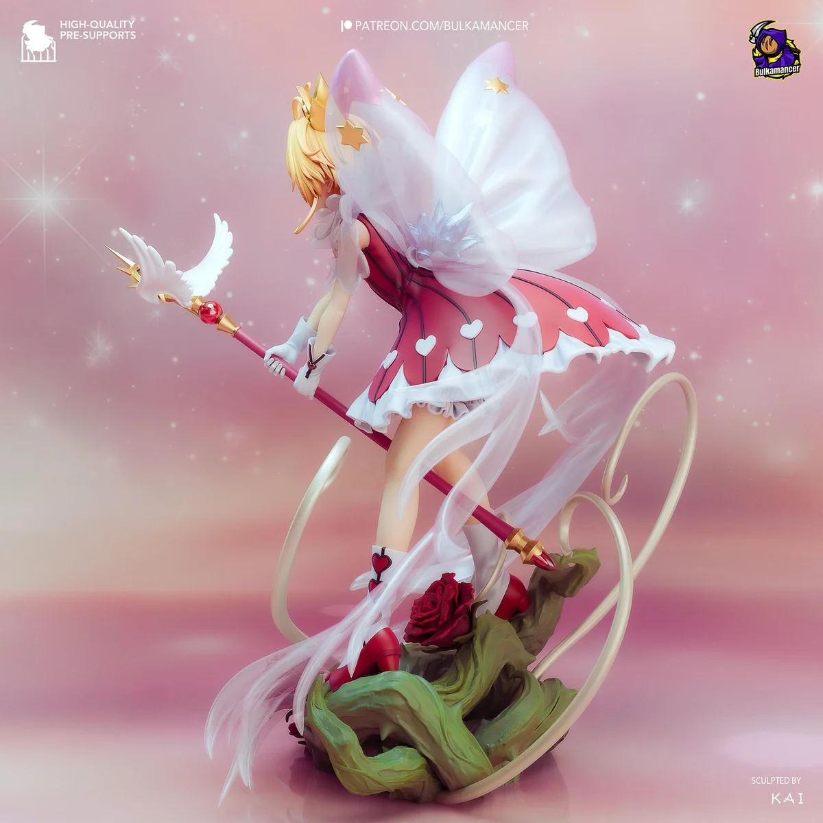 Sakura Kinomoto Magical Girl Anime - Cardcaptor Sakura Clamp Unpainted Resin Figurine Kit - 1/8 Scale 274mm 10.8in - 3D Printed Statue — 8/10