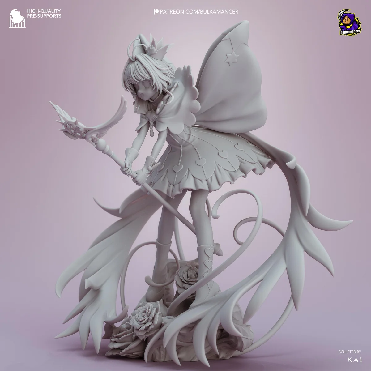 Sakura Kinomoto Magical Girl Anime - Cardcaptor Sakura Clamp Unpainted Resin Figurine Kit - 1/8 Scale 274mm 10.8in - 3D Printed Statue — 10/10