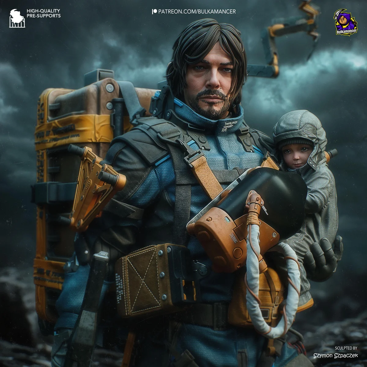 Sam Porter Bridges Porter Postapocalyptic - Death Stranding Kojima Unpainted Resin Figurine Kit - 1/8 Scale 258mm 10.2in - 3D Printed Statue — 4/10