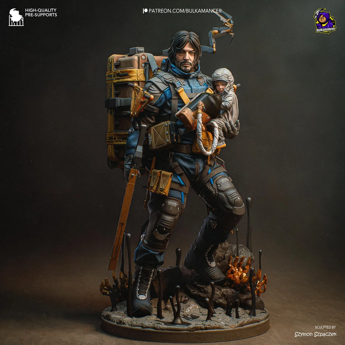 Sam Porter Bridges Porter Postapocalyptic - Death Stranding Kojima Unpainted Resin Figurine Kit - 1/8 Scale 258mm 10.2in - 3D Printed Statue — 1/10