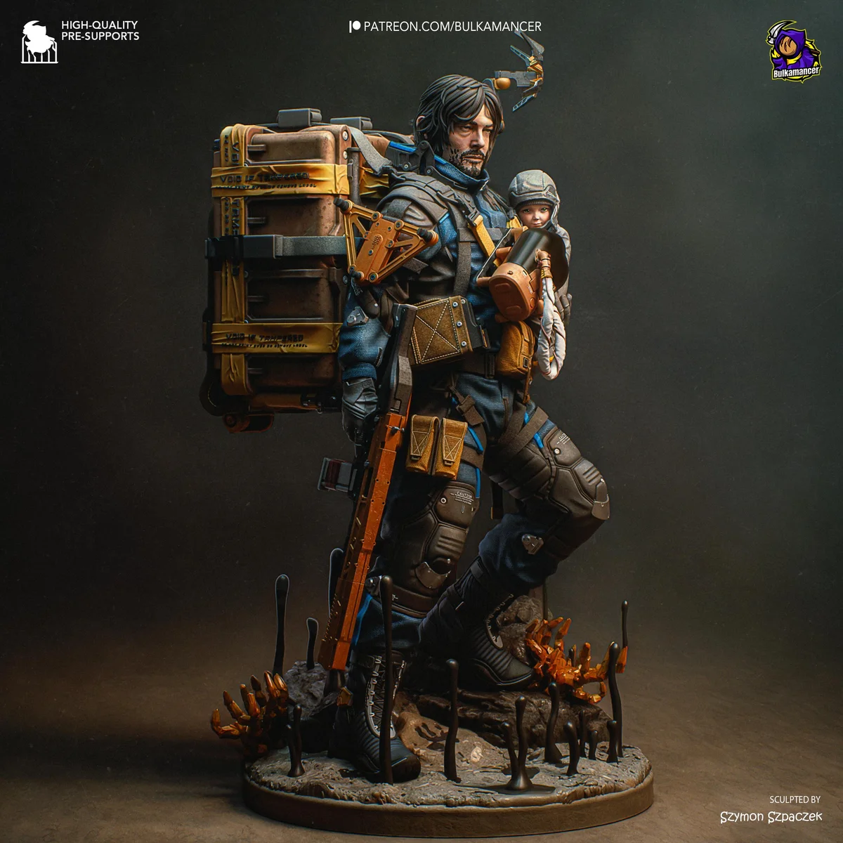 Sam Porter Bridges Porter Postapocalyptic - Death Stranding Kojima Unpainted Resin Figurine Kit - 1/8 Scale 258mm 10.2in - 3D Printed Statue — 5/10