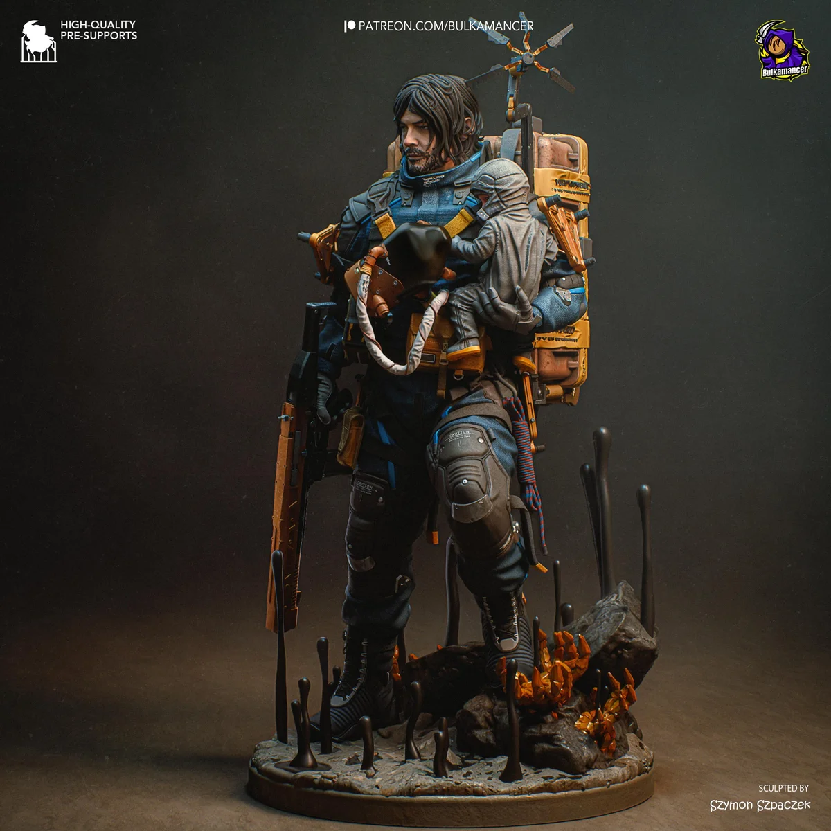 Sam Porter Bridges Porter Postapocalyptic - Death Stranding Kojima Unpainted Resin Figurine Kit - 1/8 Scale 258mm 10.2in - 3D Printed Statue — 8/10