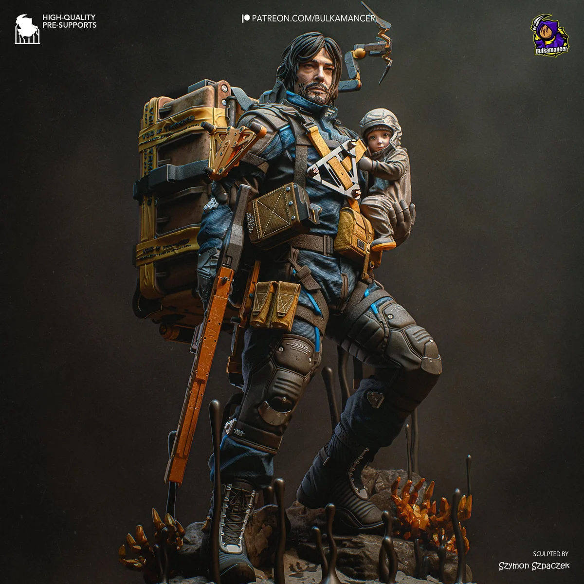 Sam Porter Bridges Porter Postapocalyptic - Death Stranding Kojima Unpainted Resin Figurine Kit - 1/8 Scale 258mm 10.2in - 3D Printed Statue — 9/10