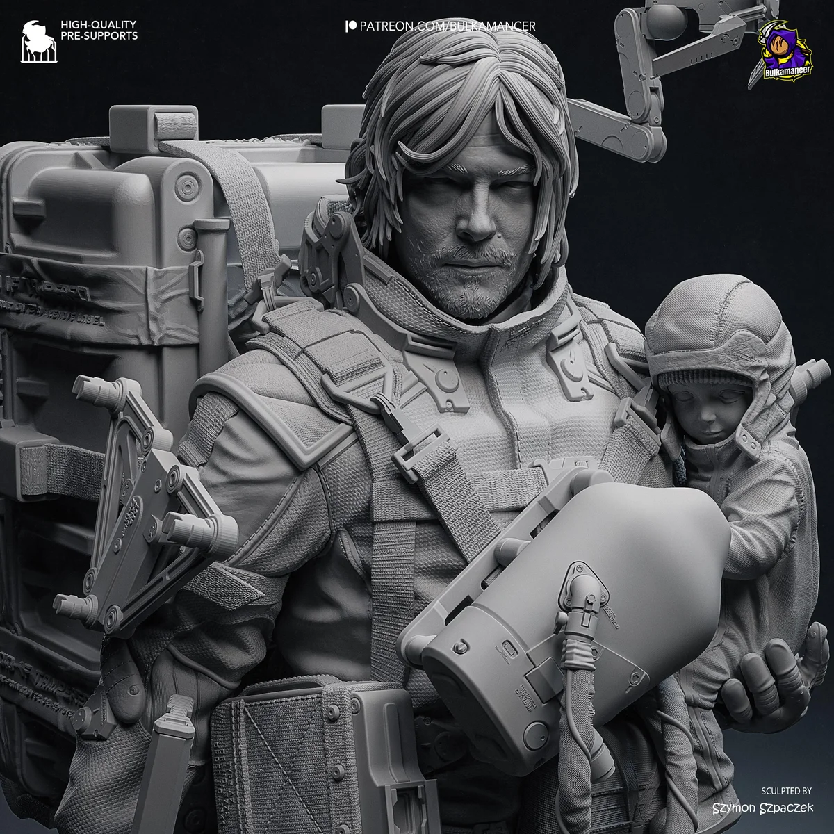 Sam Porter Bridges Porter Postapocalyptic - Death Stranding Kojima Unpainted Resin Figurine Kit - 1/8 Scale 258mm 10.2in - 3D Printed Statue — 10/10