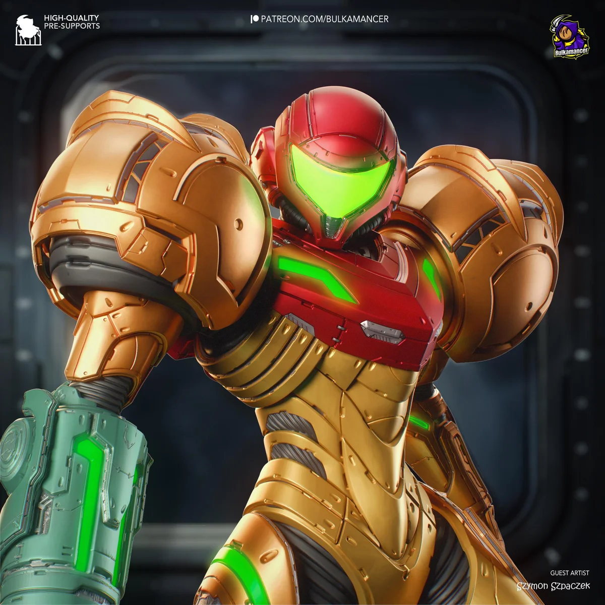 Samus Aran Bounty Hunter Power Suit - Metroid Unpainted Resin Figurine Kit - 1/8 Scale 250mm 9.8in - 3D Printed Statue Fan Art — 4/10