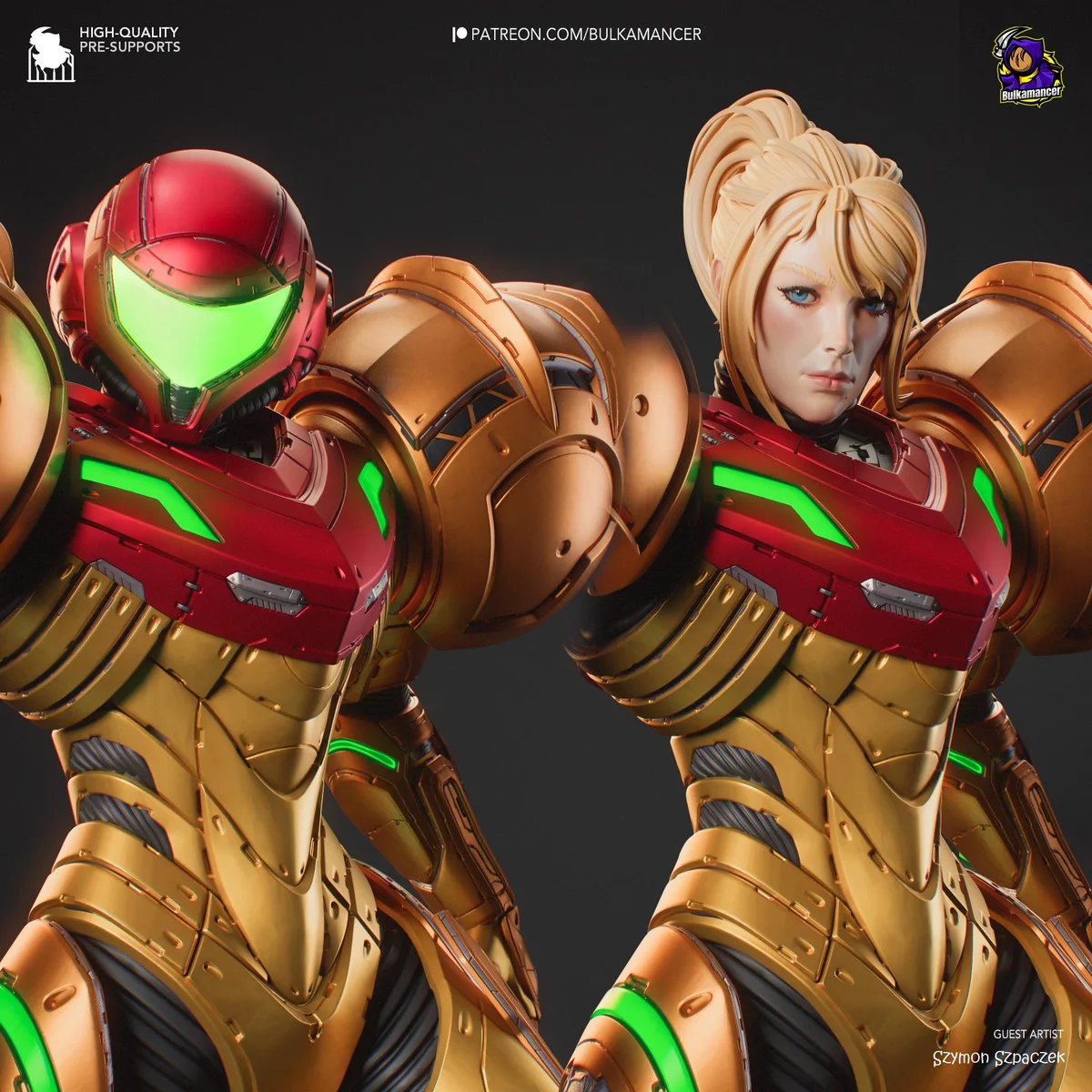 Samus Aran Bounty Hunter Power Suit - Metroid Unpainted Resin Figurine Kit - 1/8 Scale 250mm 9.8in - 3D Printed Statue Fan Art — 6/10