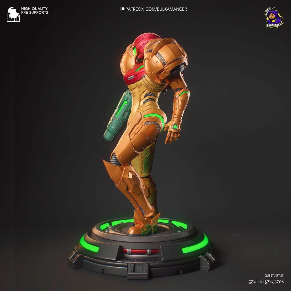 Samus Aran Bounty Hunter Power Suit - Metroid Unpainted Resin Figurine Kit - 1/8 Scale 250mm 9.8in - 3D Printed Statue Fan Art — 7/10