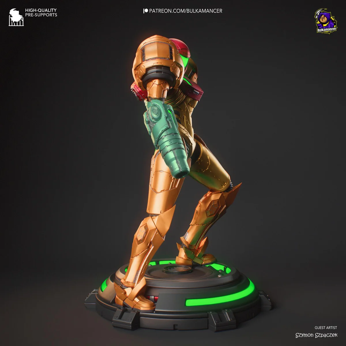 Samus Aran Bounty Hunter Power Suit - Metroid Unpainted Resin Figurine Kit - 1/8 Scale 250mm 9.8in - 3D Printed Statue Fan Art — 9/10