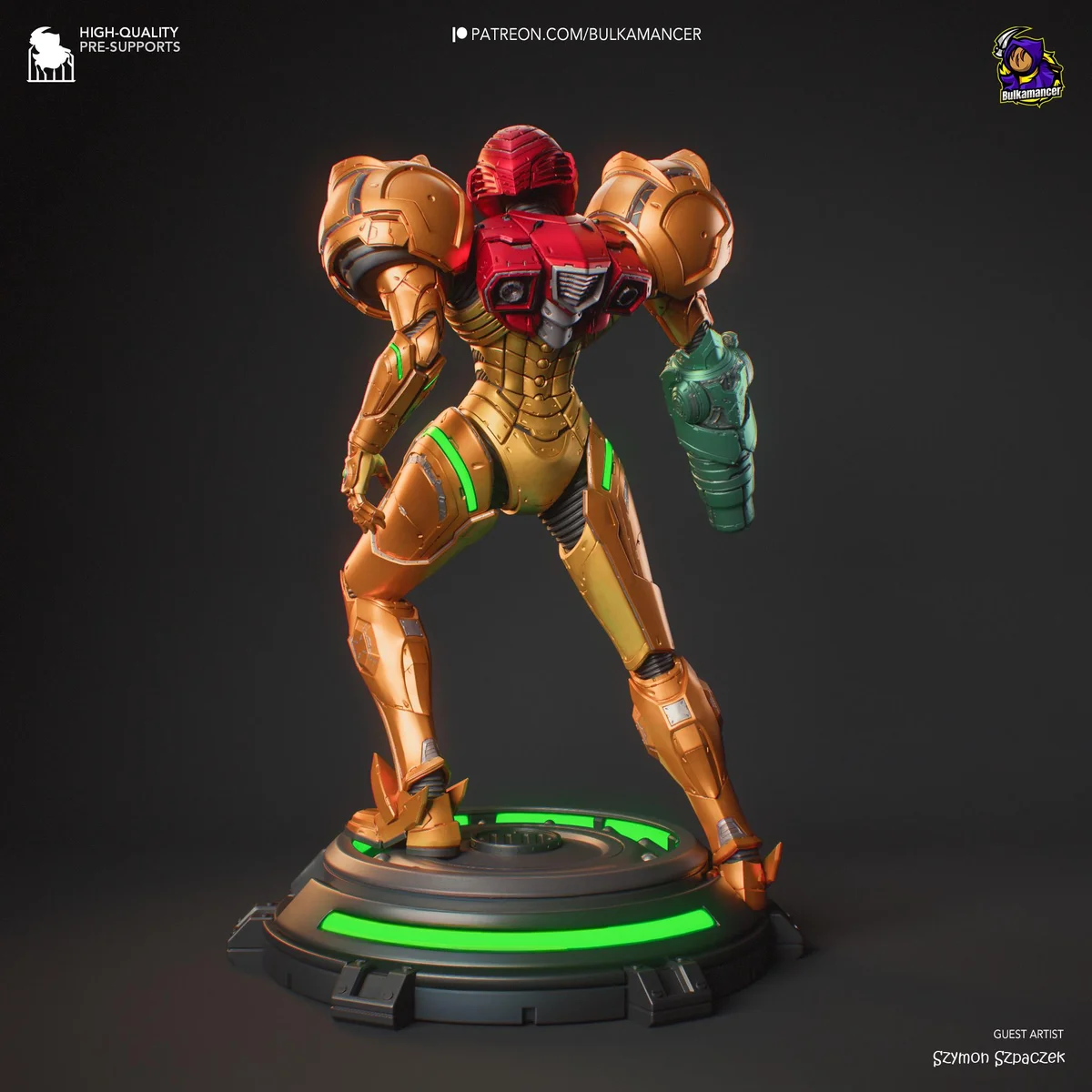 Samus Aran Bounty Hunter Power Suit - Metroid Unpainted Resin Figurine Kit - 1/8 Scale 250mm 9.8in - 3D Printed Statue Fan Art — 10/10