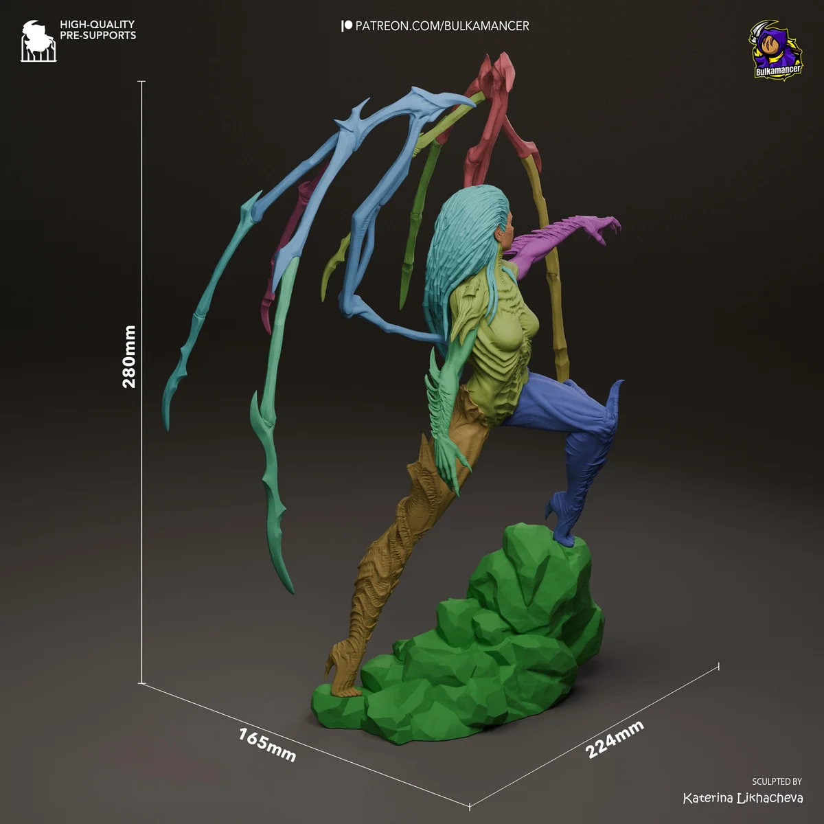 Sarah Kerrigan Queen of Blades Sci-Fi Strategy - StarCraft II Zerg Unpainted Resin Figurine Kit - 1/8 Scale 280mm 11.0in - 3D Printed Statue — 2/10