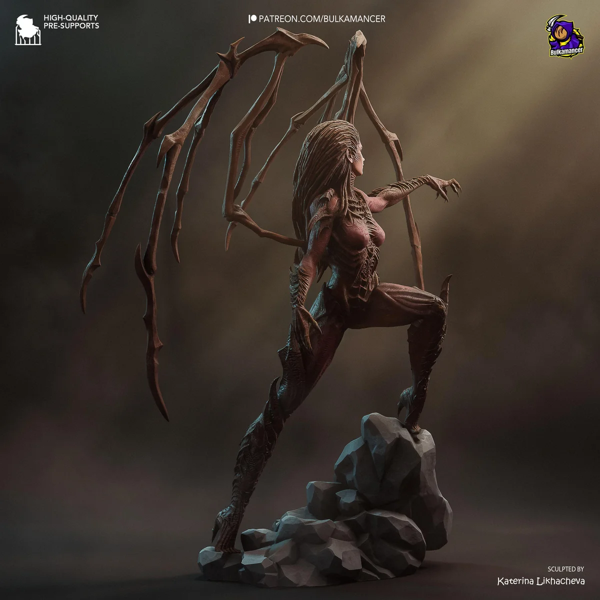 Sarah Kerrigan Queen of Blades Sci-Fi Strategy - StarCraft II Zerg Unpainted Resin Figurine Kit - 1/8 Scale 280mm 11.0in - 3D Printed Statue — 7/10