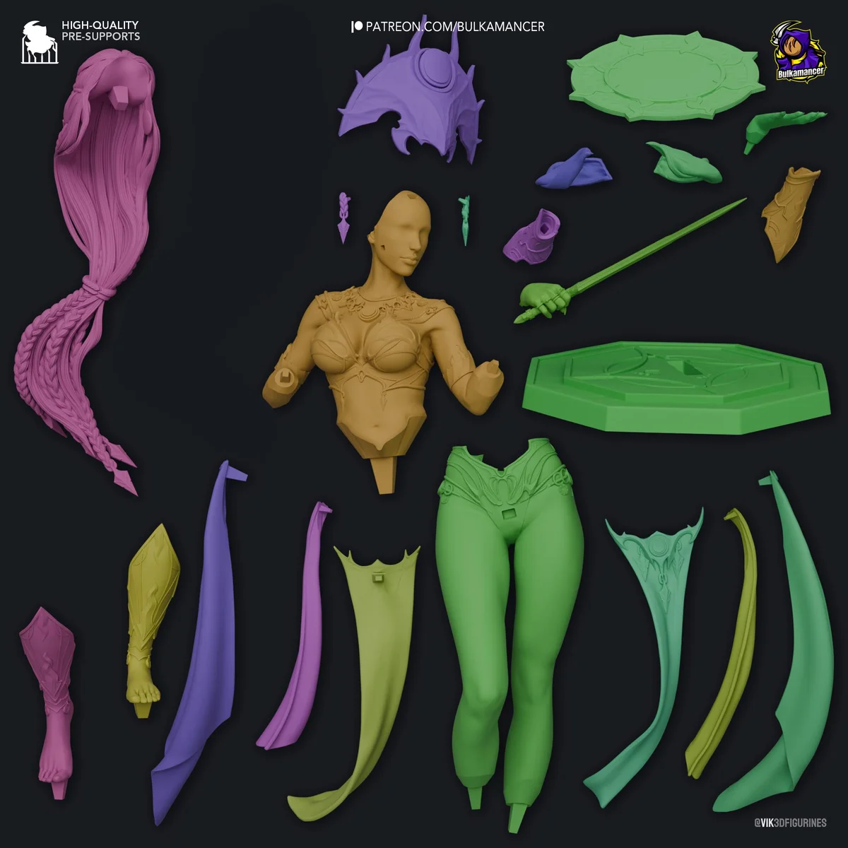 Shar Mistress of the Night Goddess of Darkness - Baldur's Gate 3 BG3 Unpainted Resin Figurine Kit - 1/8 Scale 241mm 9.5in - Statue — 3/10