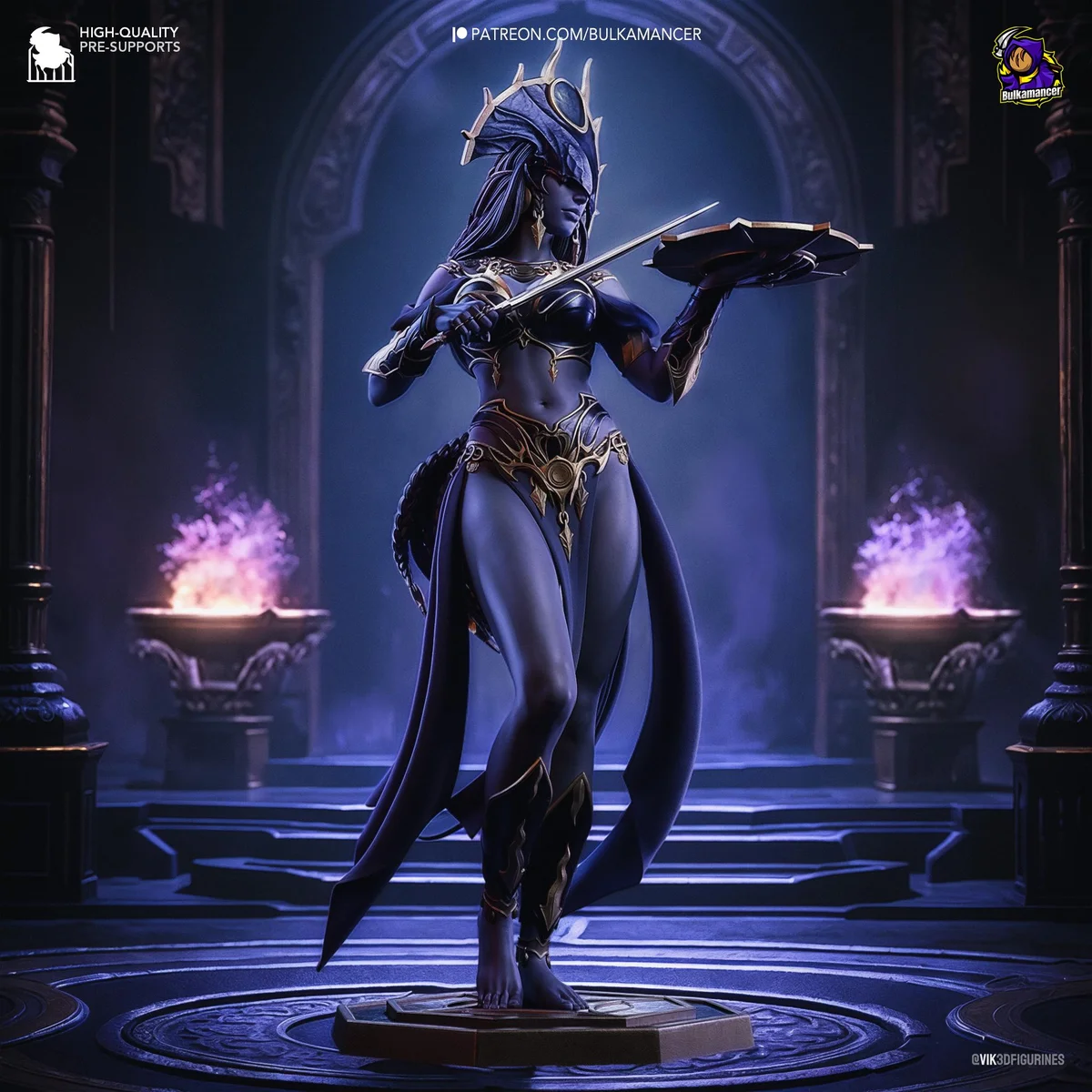 Shar Mistress of the Night Goddess of Darkness - Baldur's Gate 3 BG3 Unpainted Resin Figurine Kit - 1/8 Scale 241mm 9.5in - Statue — 1/10
