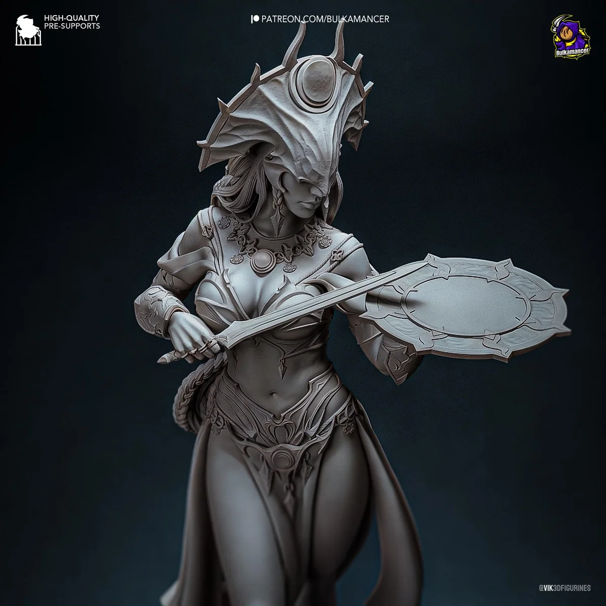 Shar Mistress of the Night Goddess of Darkness - Baldur's Gate 3 BG3 Unpainted Resin Figurine Kit - 1/8 Scale 241mm 9.5in - Statue — 4/10