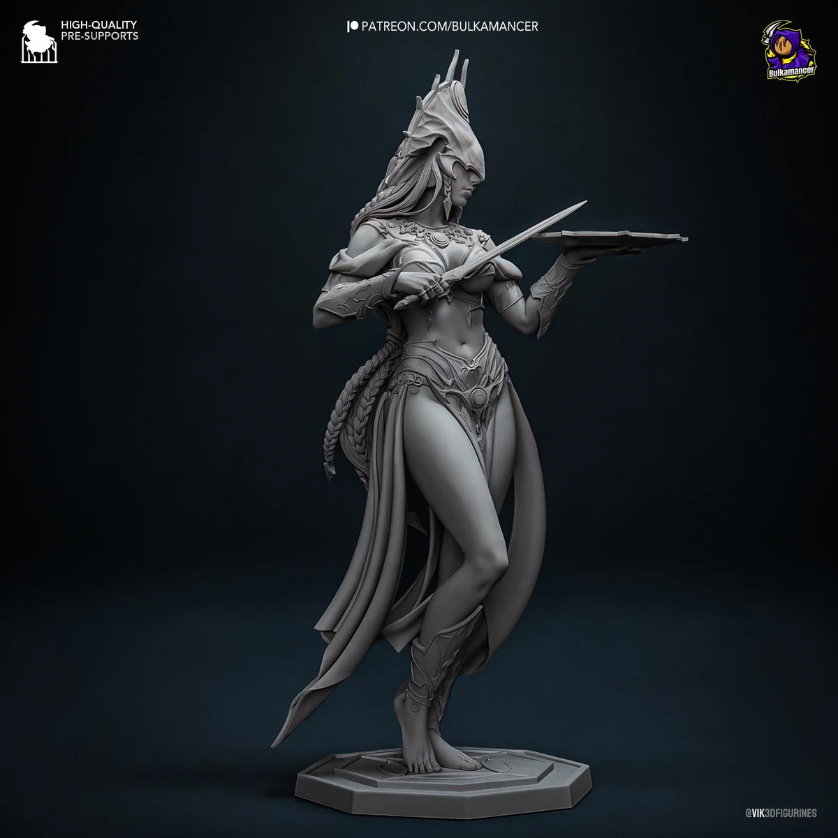 Shar Mistress of the Night Goddess of Darkness - Baldur's Gate 3 BG3 Unpainted Resin Figurine Kit - 1/8 Scale 241mm 9.5in - Statue — 5/10