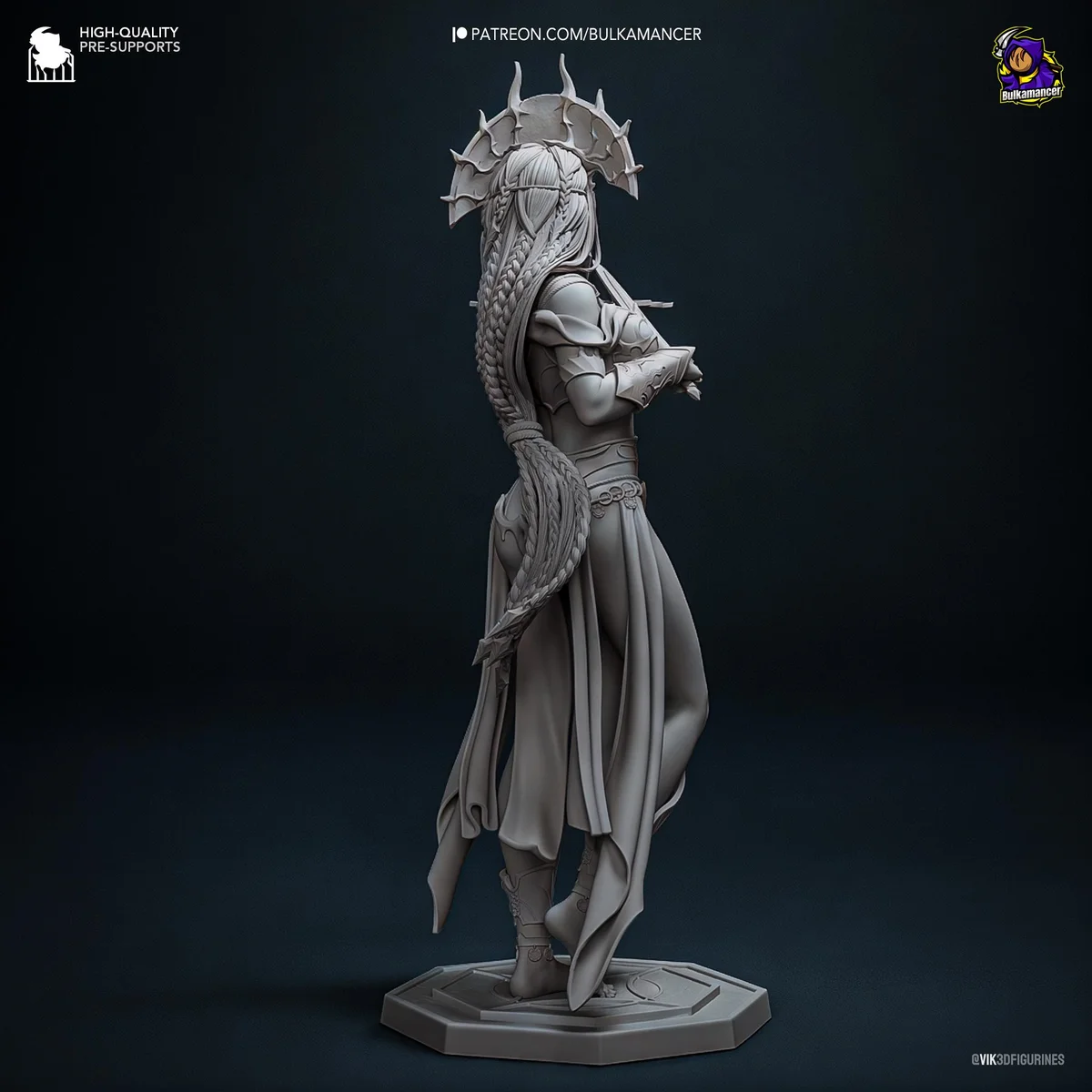 Shar Mistress of the Night Goddess of Darkness - Baldur's Gate 3 BG3 Unpainted Resin Figurine Kit - 1/8 Scale 241mm 9.5in - Statue — 6/10