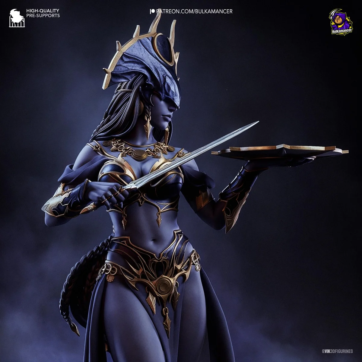 Shar Mistress of the Night Goddess of Darkness - Baldur's Gate 3 BG3 Unpainted Resin Figurine Kit - 1/8 Scale 241mm 9.5in - Statue — 7/10