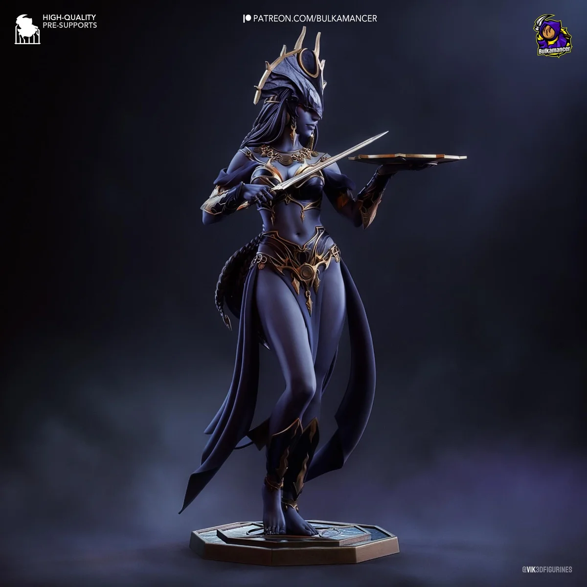 Shar Mistress of the Night Goddess of Darkness - Baldur's Gate 3 BG3 Unpainted Resin Figurine Kit - 1/8 Scale 241mm 9.5in - Statue — 8/10
