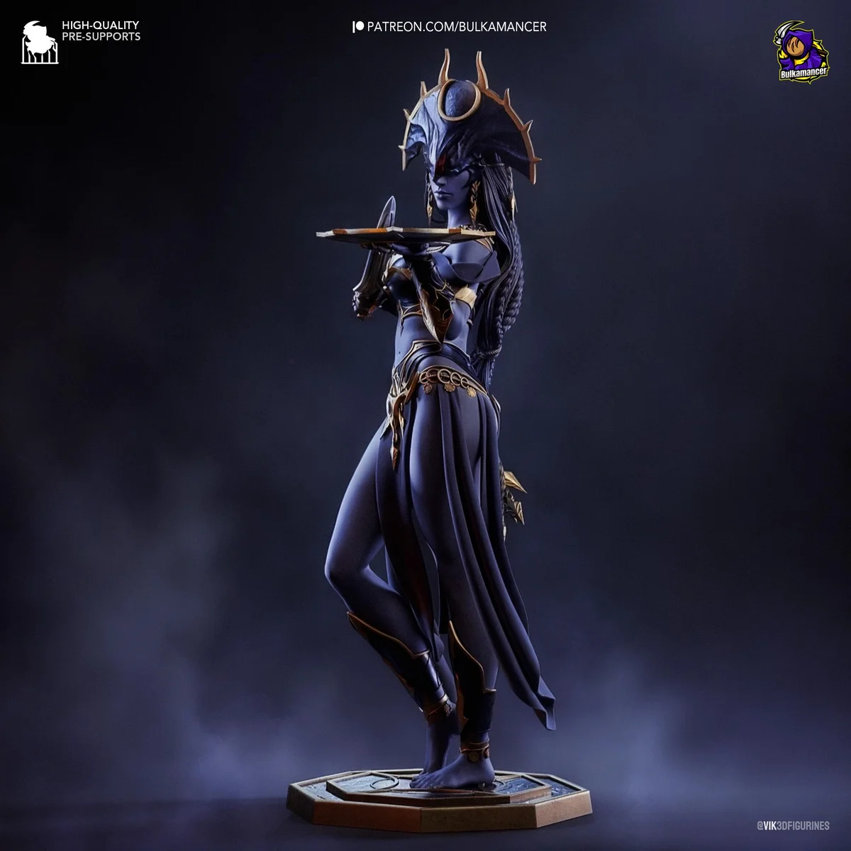 Shar Mistress of the Night Goddess of Darkness - Baldur's Gate 3 BG3 Unpainted Resin Figurine Kit - 1/8 Scale 241mm 9.5in - Statue — 9/10
