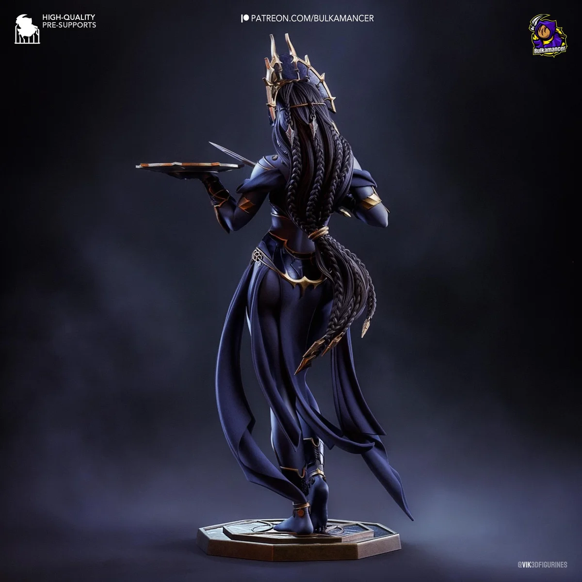Shar Mistress of the Night Goddess of Darkness - Baldur's Gate 3 BG3 Unpainted Resin Figurine Kit - 1/8 Scale 241mm 9.5in - Statue — 10/10