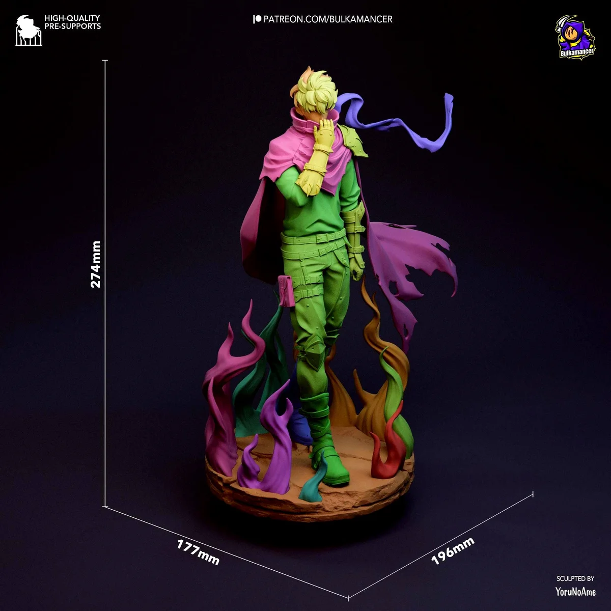 Sung Jin Woo Shadow Monarch Manhwa Anime - Solo Leveling Unpainted Resin Figurine Kit - 1/8 Scale 274mm 10.8in - 3D Printed Statue Fan Art — 2/10