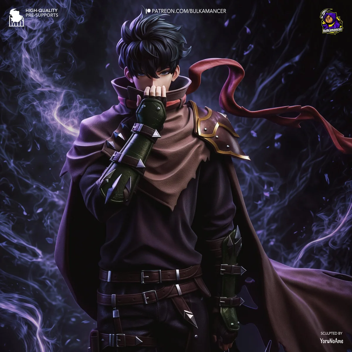Sung Jin Woo Shadow Monarch Manhwa Anime - Solo Leveling Unpainted Resin Figurine Kit - 1/8 Scale 274mm 10.8in - 3D Printed Statue Fan Art — 4/10