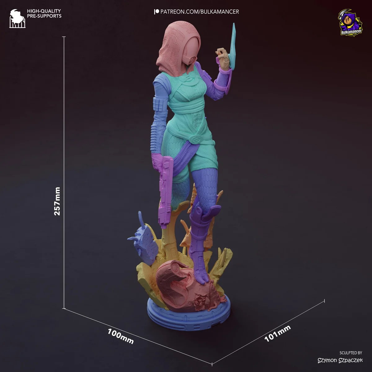 Tali'Zorah vas Normandy - Mass Effect Unpainted Resin Figurine Kit - 1/8 Scale 257mm 10.1in - 3D Printed Statue Fan Art — 2/10