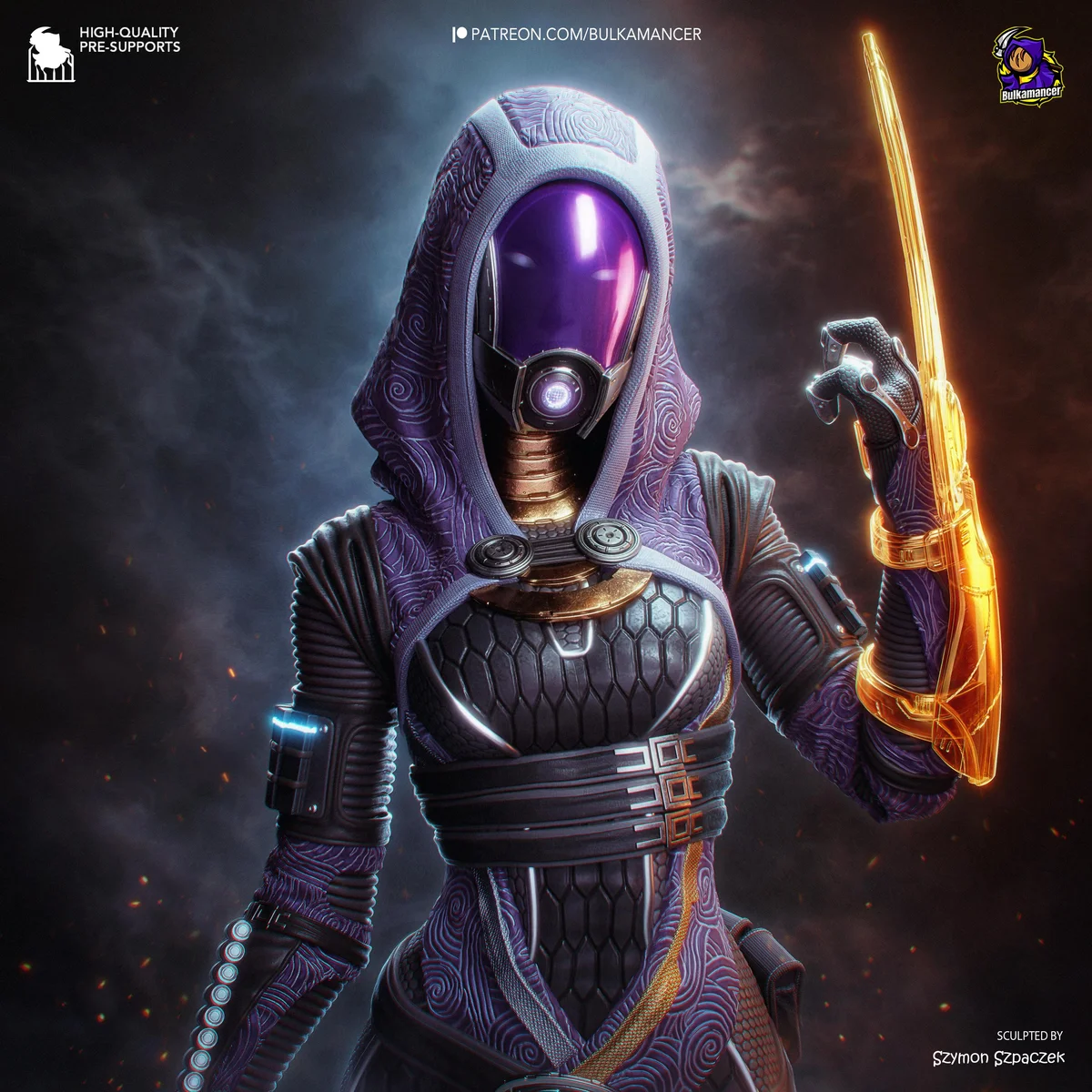 Tali'Zorah vas Normandy - Mass Effect Unpainted Resin Figurine Kit - 1/8 Scale 257mm 10.1in - 3D Printed Statue Fan Art — 4/10