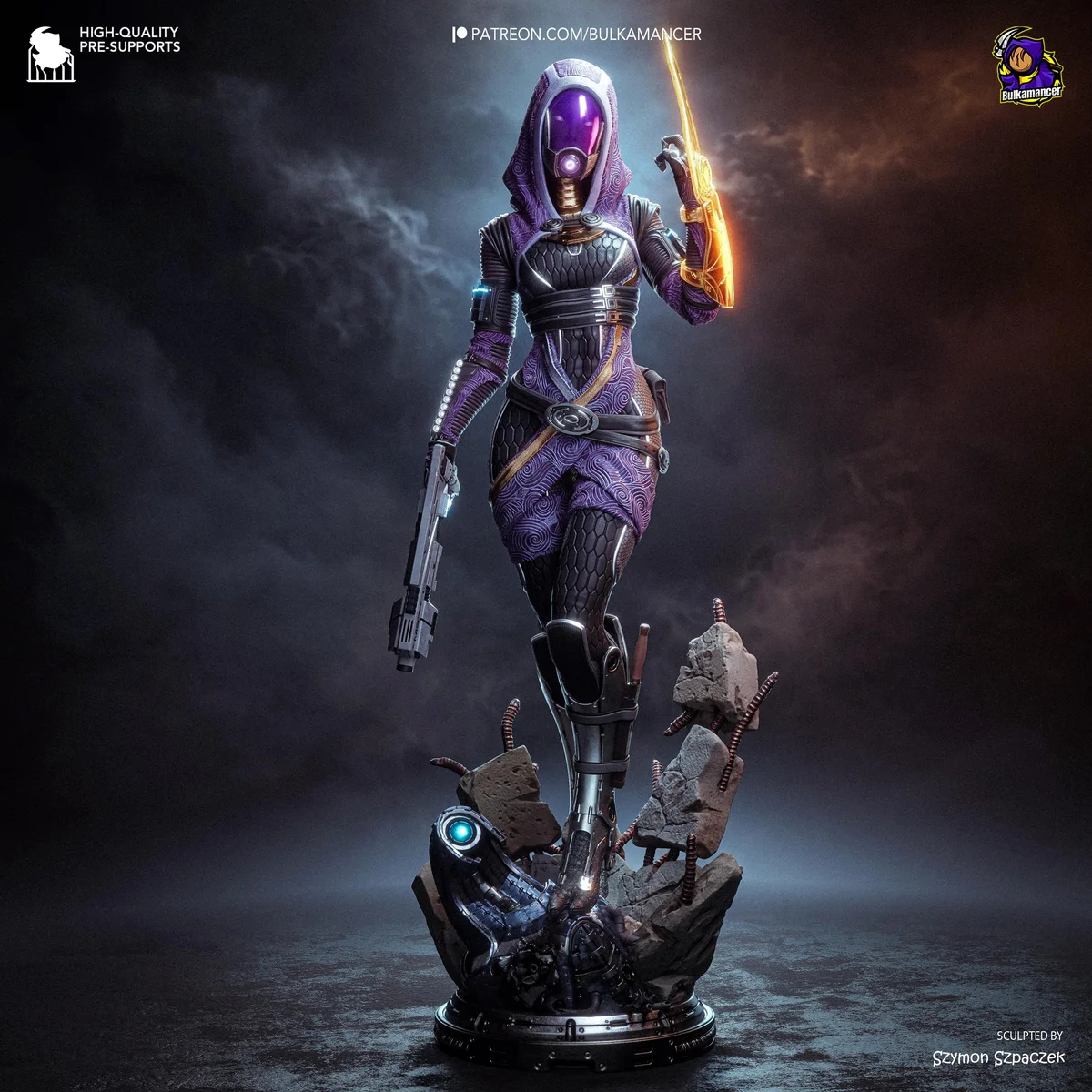 Tali'Zorah vas Normandy - Mass Effect Unpainted Resin Figurine Kit - 1/8 Scale 257mm 10.1in - 3D Printed Statue Fan Art — 1/10