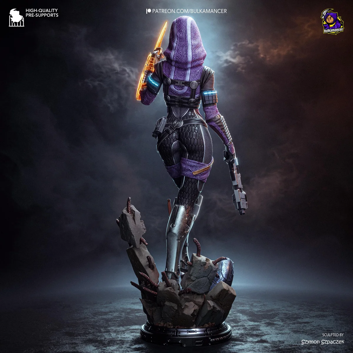 Tali'Zorah vas Normandy - Mass Effect Unpainted Resin Figurine Kit - 1/8 Scale 257mm 10.1in - 3D Printed Statue Fan Art — 7/10