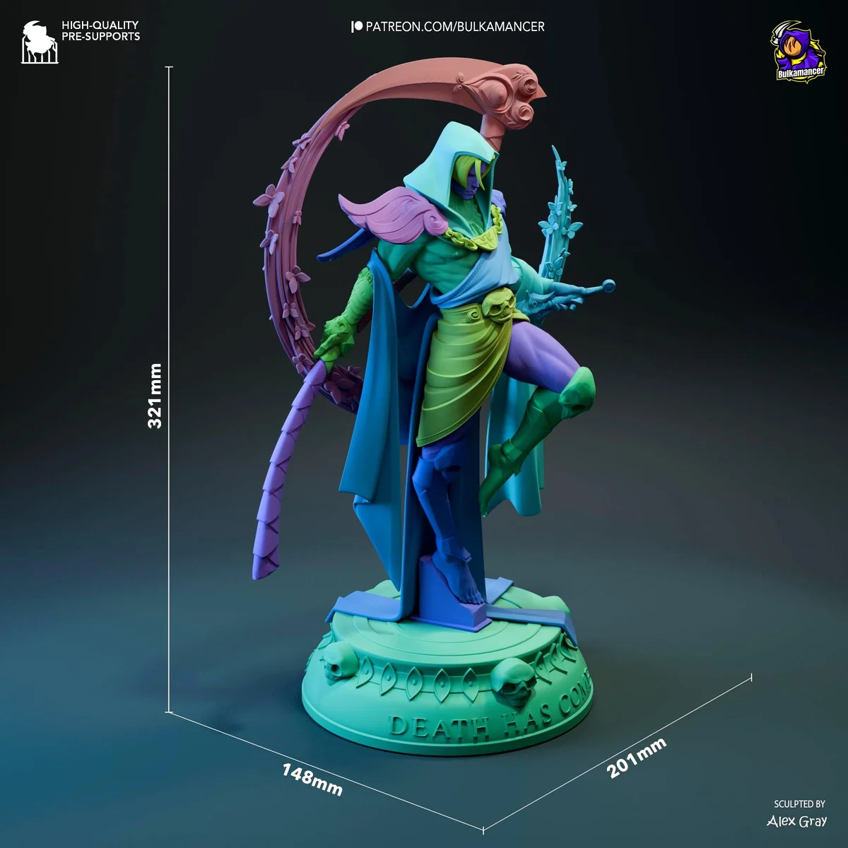 Thanatos God of Death - Hades Supergiant Unpainted Resin Figurine Kit - 1/8 Scale 321mm 12.6in - 3D Printed Statue Fan Art — 3/10
