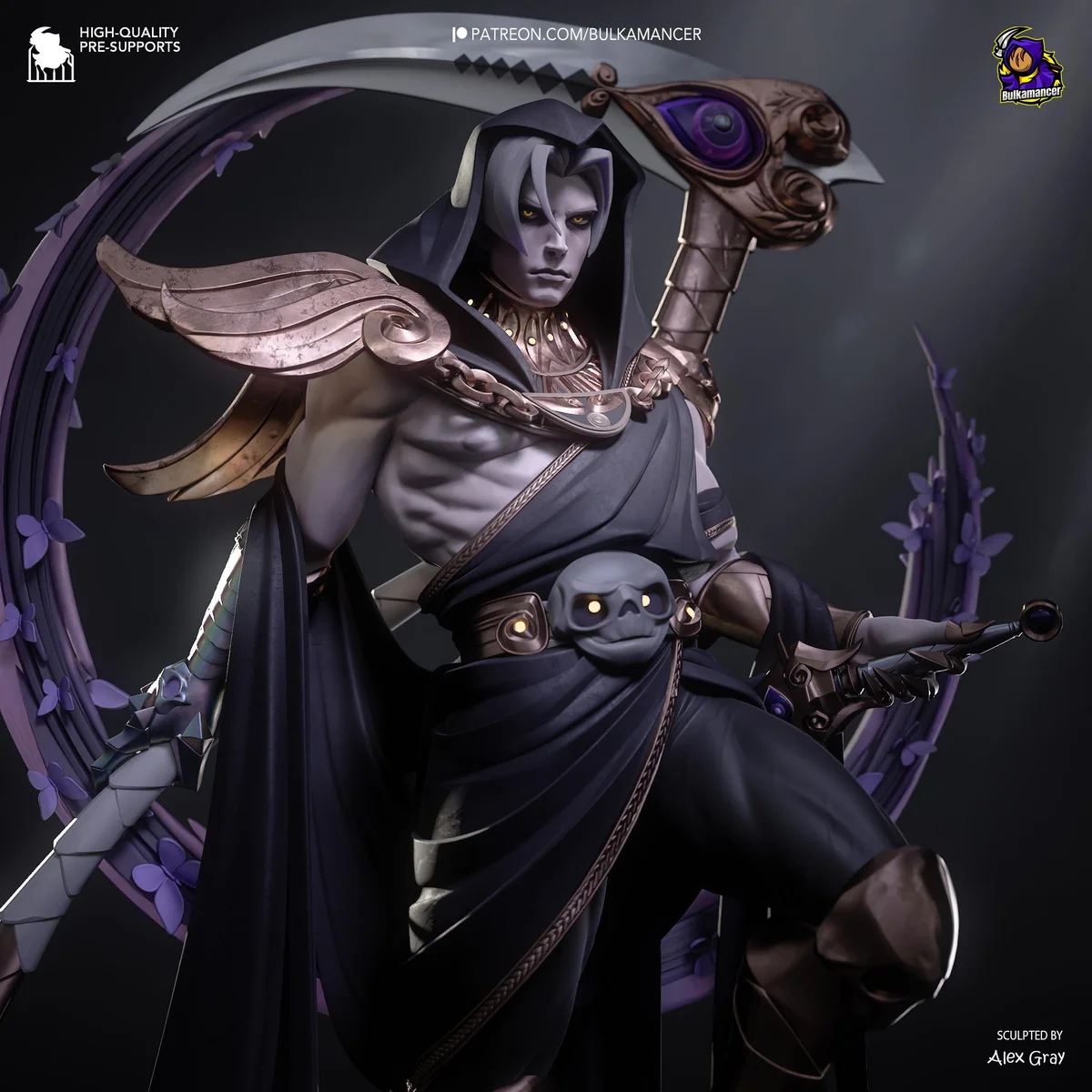 Thanatos God of Death - Hades Supergiant Unpainted Resin Figurine Kit - 1/8 Scale 321mm 12.6in - 3D Printed Statue Fan Art — 6/10