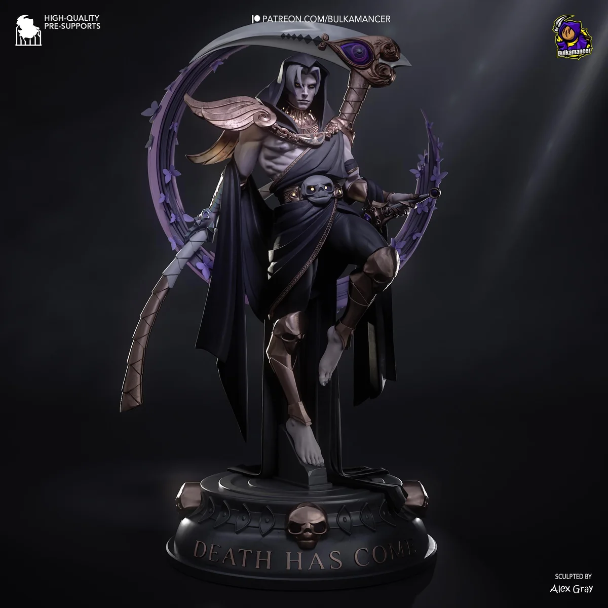Thanatos God of Death - Hades Supergiant Unpainted Resin Figurine Kit - 1/8 Scale 321mm 12.6in - 3D Printed Statue Fan Art — 1/10