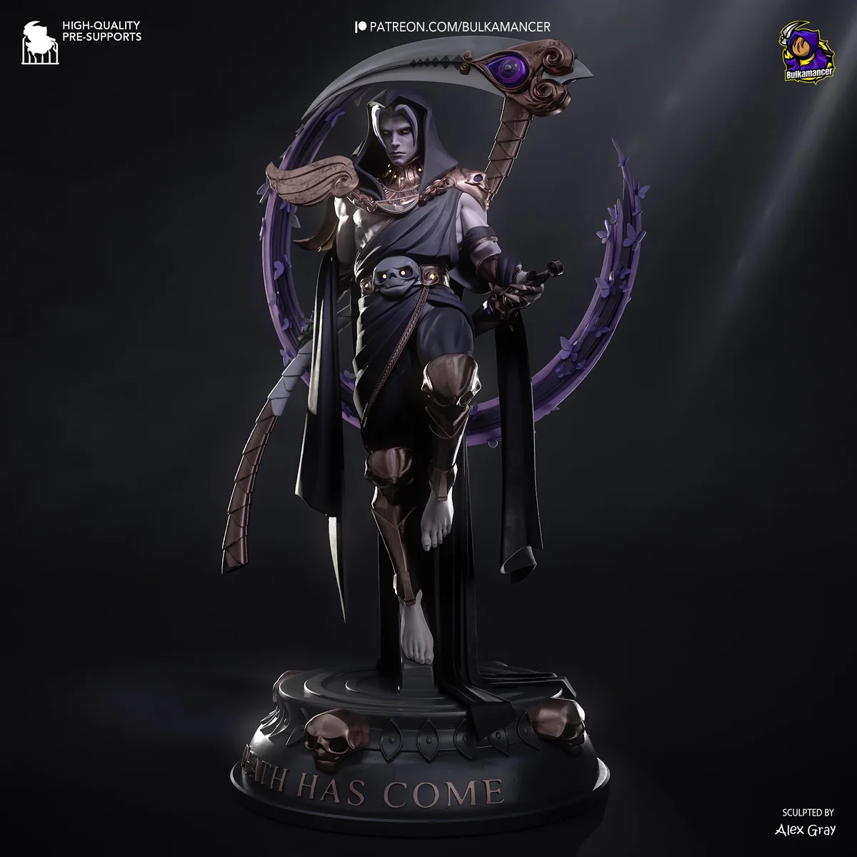 Thanatos God of Death - Hades Supergiant Unpainted Resin Figurine Kit - 1/8 Scale 321mm 12.6in - 3D Printed Statue Fan Art — 7/10