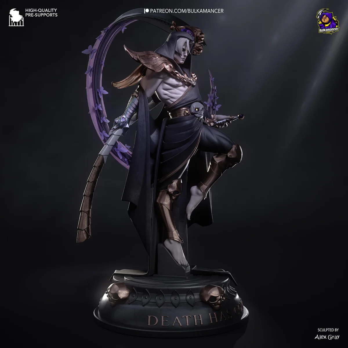 Thanatos God of Death - Hades Supergiant Unpainted Resin Figurine Kit - 1/8 Scale 321mm 12.6in - 3D Printed Statue Fan Art — 8/10