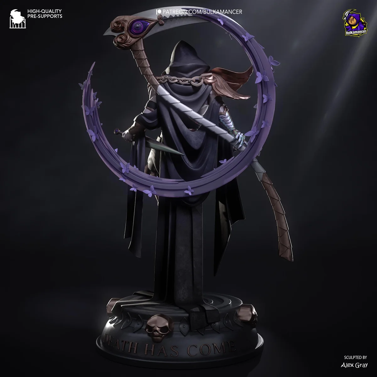 Thanatos God of Death - Hades Supergiant Unpainted Resin Figurine Kit - 1/8 Scale 321mm 12.6in - 3D Printed Statue Fan Art — 9/10