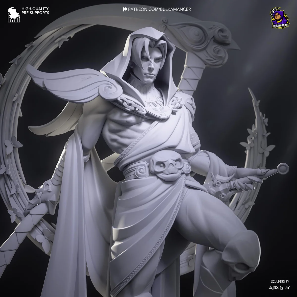Thanatos God of Death - Hades Supergiant Unpainted Resin Figurine Kit - 1/8 Scale 321mm 12.6in - 3D Printed Statue Fan Art — 10/10
