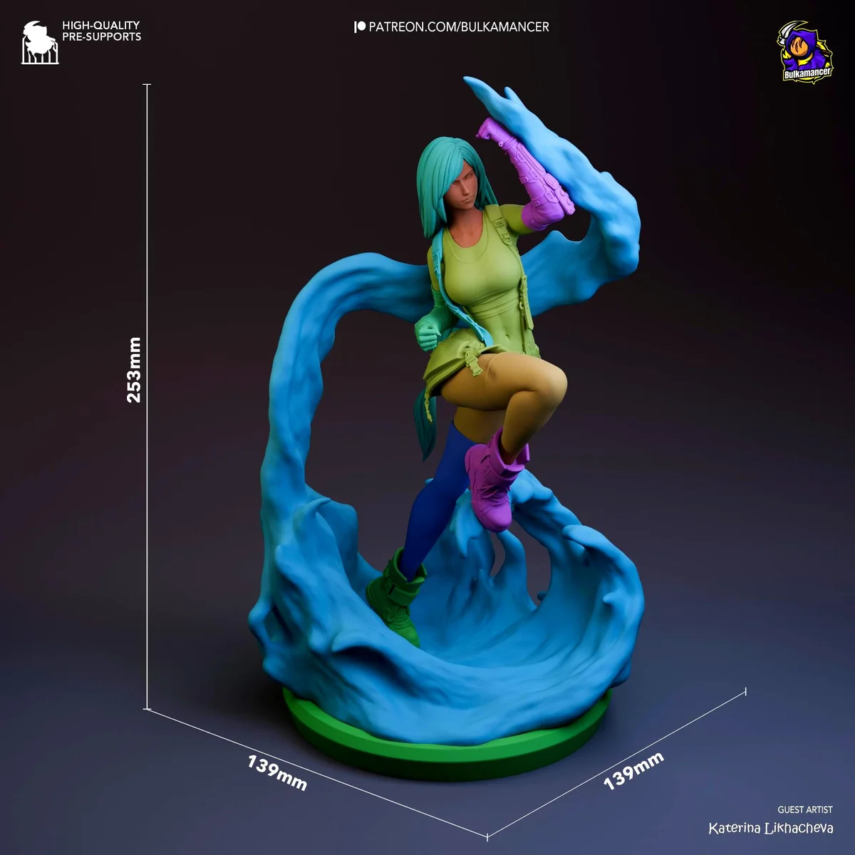 Tifa Lockhart AVALANCHE Fighter - Final Fantasy VII FF7 Unpainted Resin Figurine Kit - 1/8 Scale 253mm 10.0in - 3D Printed Statue Fan Art — 2/10