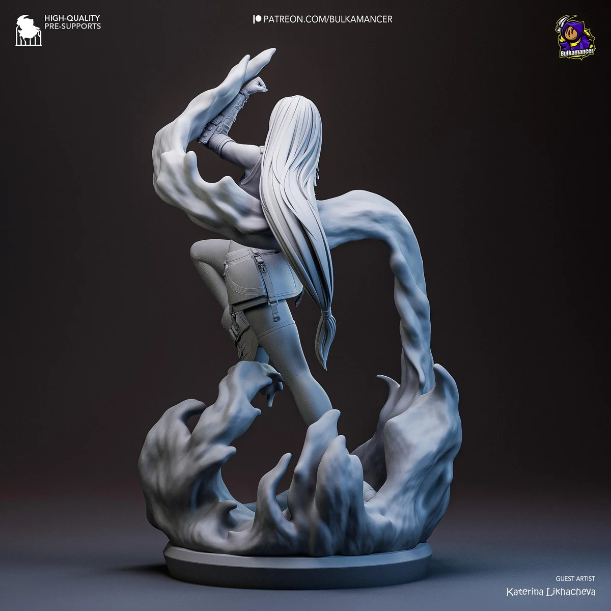 Tifa Lockhart AVALANCHE Fighter - Final Fantasy VII FF7 Unpainted Resin Figurine Kit - 1/8 Scale 253mm 10.0in - 3D Printed Statue Fan Art — 9/10