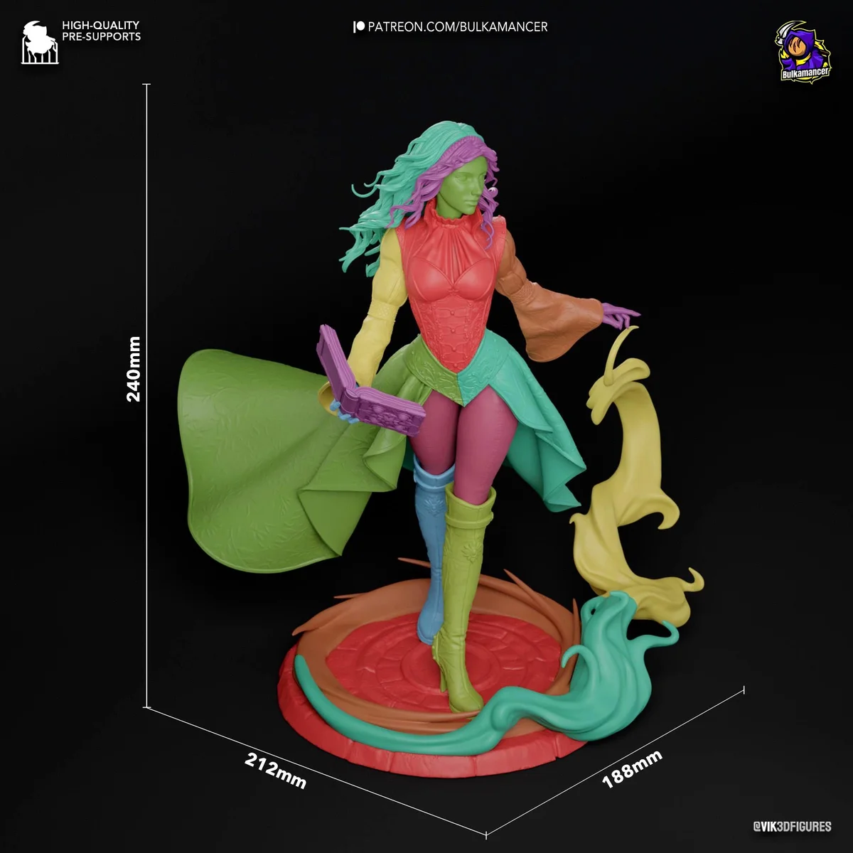 Triss Merigold Sorceress Temerian - The Witcher Unpainted Resin Figurine Kit - 1/8 Scale 240mm 9.4in - 3D Printed Statue Fan Art — 2/10