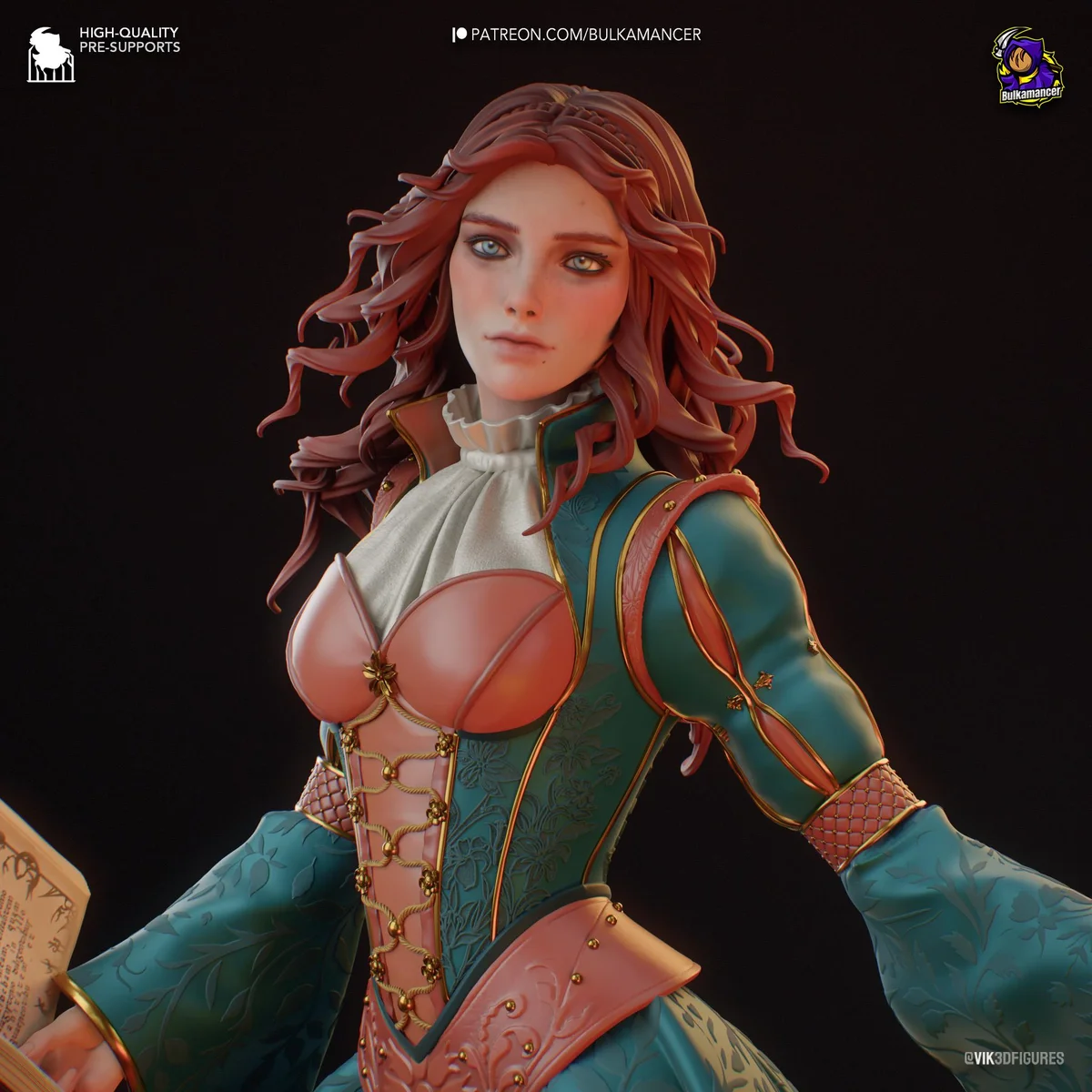 Triss Merigold Sorceress Temerian - The Witcher Unpainted Resin Figurine Kit - 1/8 Scale 240mm 9.4in - 3D Printed Statue Fan Art — 5/10