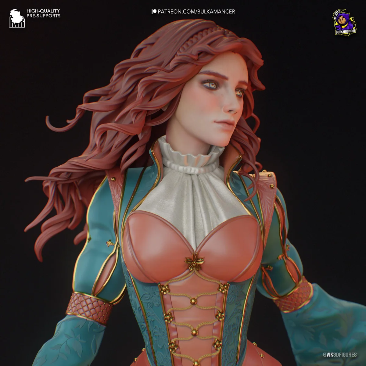Triss Merigold Sorceress Temerian - The Witcher Unpainted Resin Figurine Kit - 1/8 Scale 240mm 9.4in - 3D Printed Statue Fan Art — 6/10